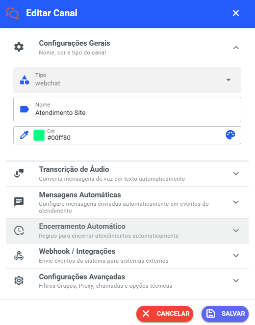 Configurações